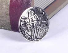 6PCS 30MM Heavy duty 1926 Silver Oregon Trail Half Dollar Indian Coin Conchos For Leather Craft Leather belt handbag