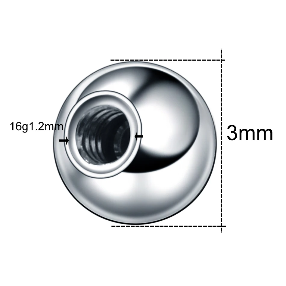 8 шт./лот, 16 г, 14 г, титановые шариковые носилки, винтовые шарики, аксессуары для пирсинга губ, пирсинга бровей, кольца, ювелирные изделия для тела