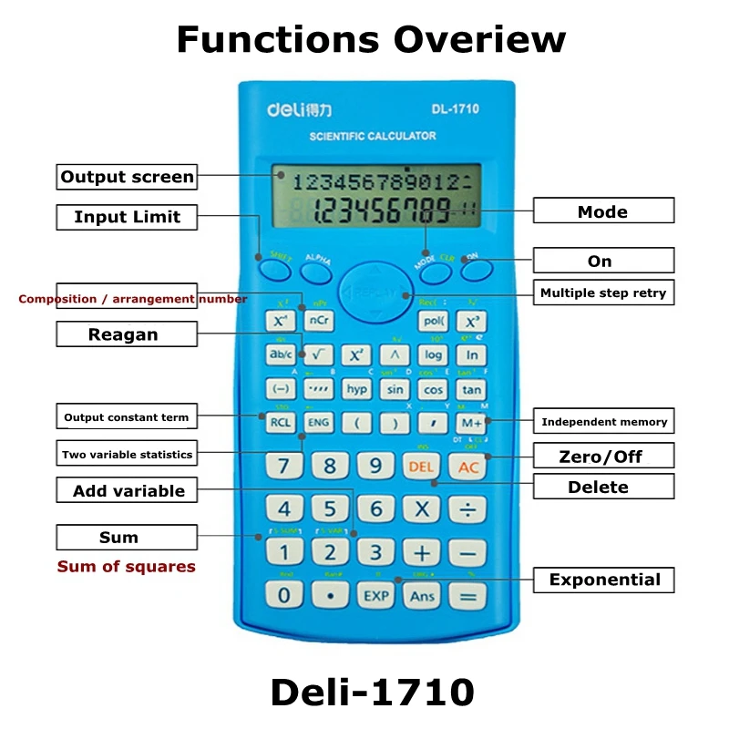 Deli электронный калькулятор офисные 12 цифр реальный говорящий карманный калькулятор с солнечной и батареей двойной мощности опционально