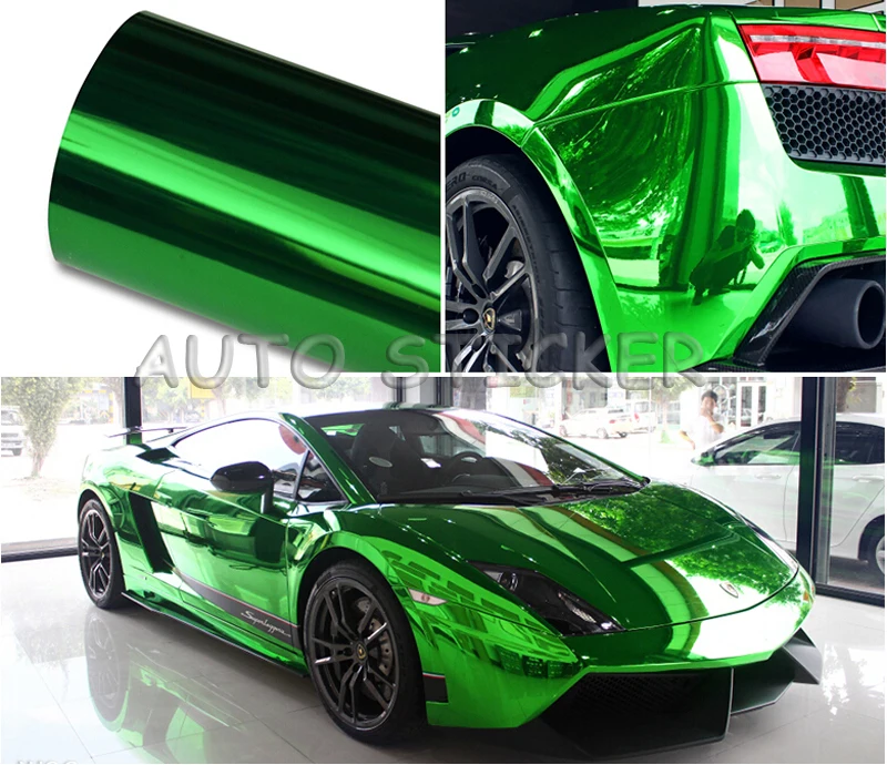 apple green chrome mirror film car wraps 77