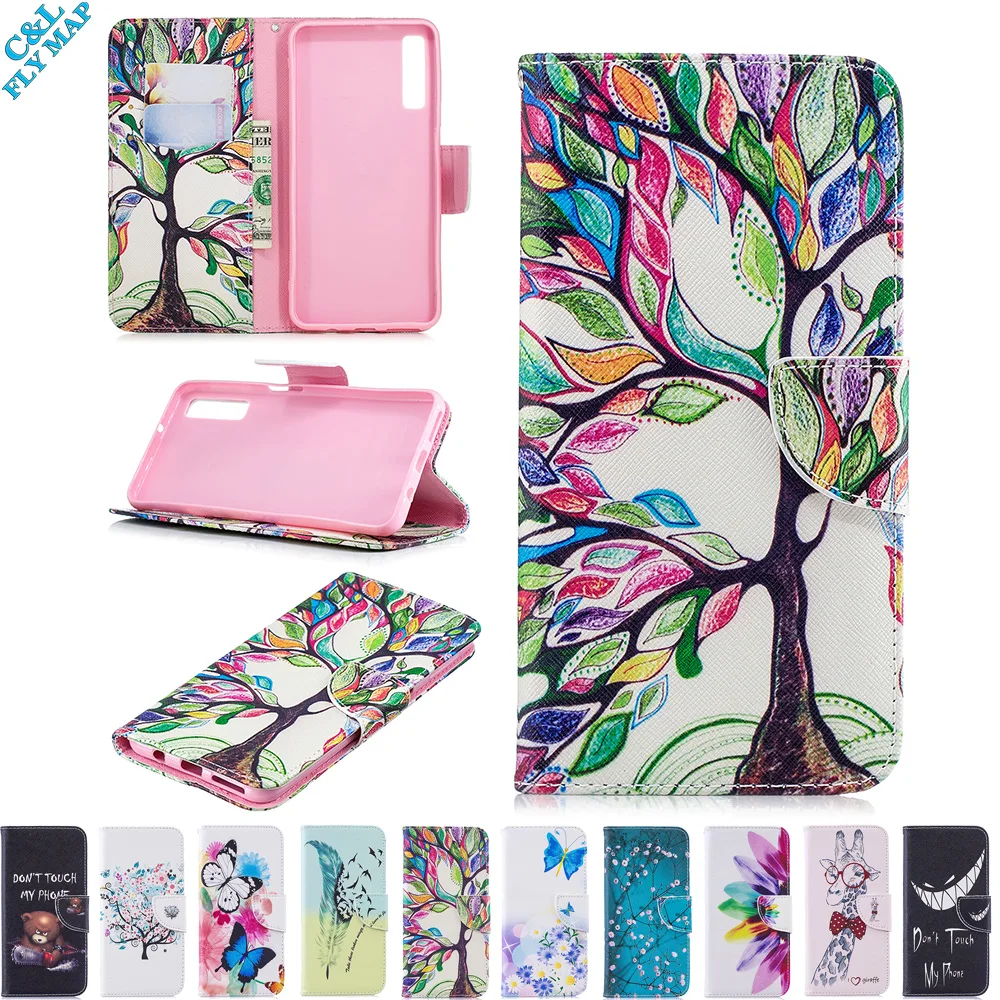 Flip Case for Samsung Galaxy A7 2018 SM-A750F/DS SM-A750F SM-A750FN Phone Leather Cover A750 A750F/DS A750F A750FN Painted | Мобильные