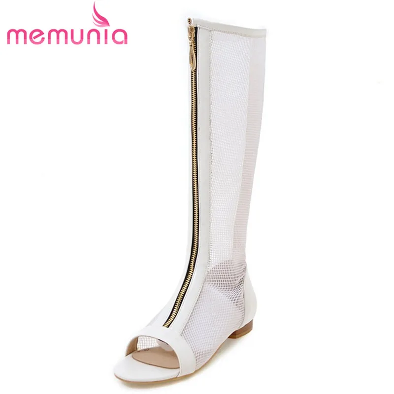 

MEMUNIA 2018 new arrive summer women gladiator sandals comfortable leisure shoes woman black white boots hollow out shoes