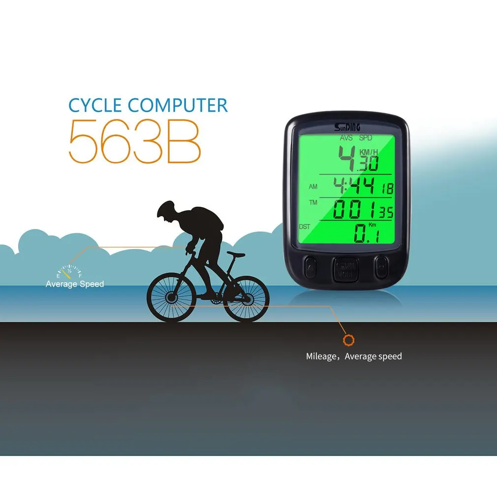 

Cycle Bicycle Bike LCD Computer Odometer Speedometer With Backlight Monitor Bikes' Speed Distance And Riding Time