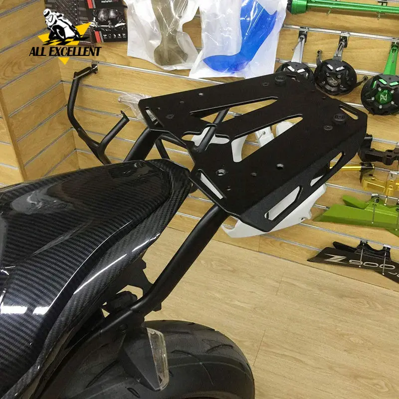 

Motorcycle For Kawasaki Black Luggage Rack holding 10kg Aluminum rack with steel mount rear bracket For Z900 2017 2018