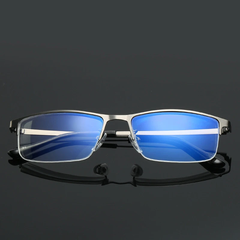 Zilead Half Frame Anti Blue Light Finished Myopia Glasses Metal Shortsighted Eyeglasses For Men&Women Nearsighted Eyewear