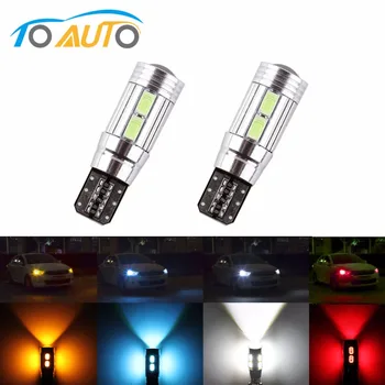 

2 pcs T10 W5W Led Bulbs 10SMD CANBUS OBC Error Free LED Lamp 501 dash Car LED bulbs Auto Lights Source parking 12V RGB