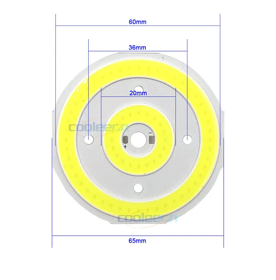65mm Diameter Round DC12V COB LED Chip 20W 12V LED Light Bulb Cold White Lighiting Source for DIY Auto Car Lamps Decor Lighting (1)