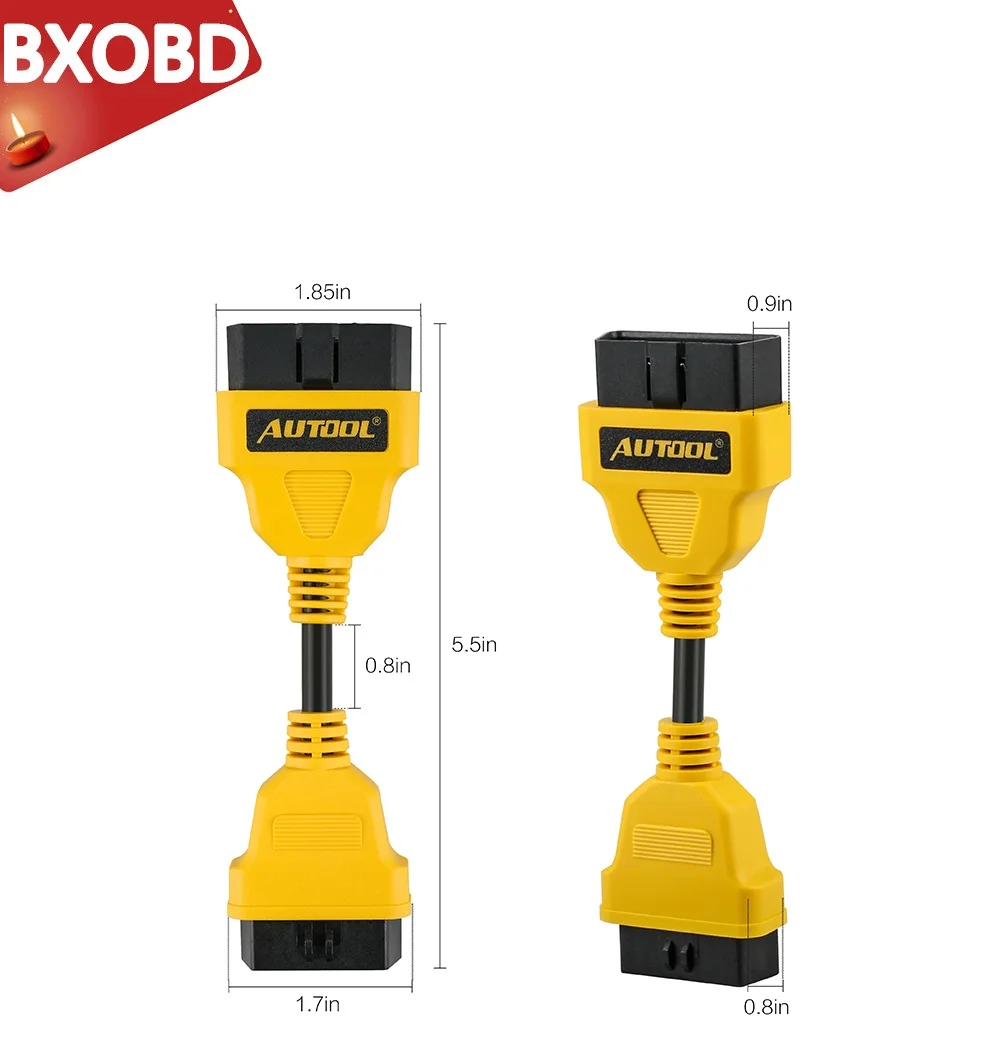 Оригинальный AUTOOL 14 см OBD2 удлинитель 16PIN диагностический кабель оригинальный OBD2 16pin удлинитель подарок автомобиля Anti-коврик