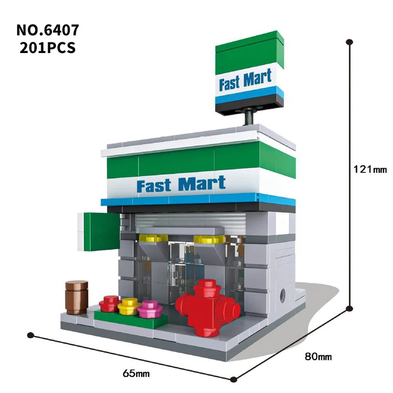 Городской мини-уличный Конструктор 3D модель розничного магазина DIY Apple McDonald Кафе Магазин Кирпичи Детские Блоки Игрушки - Цвет: 6407