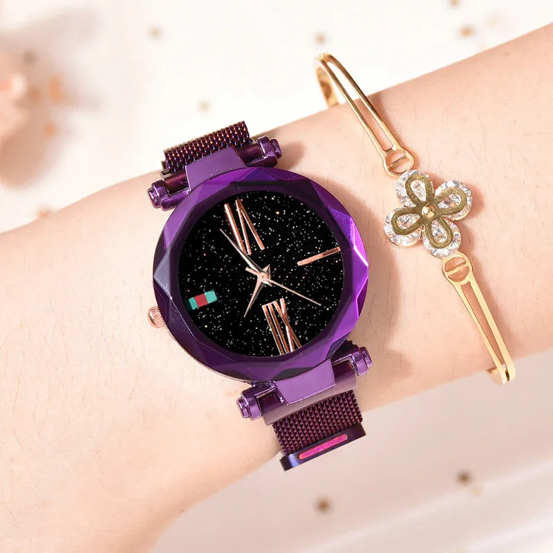 

Luxury Women Watches Fashion Elegant Magnet Clasp Ladies Wrist Watch for Women 2019 New Starry Sky Roman Numeral Gift Clock