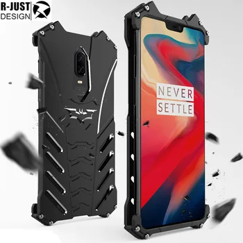 

For Oneplus 6 Case Luxury Armor Heavy Dust Metal Aluminum CNC Protect Skeleton Head Phone Shell Case For For One plus 6