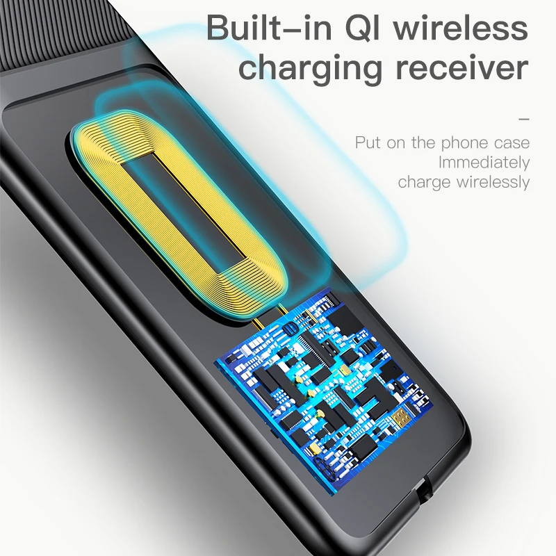Baseus Qi receptor cargador inalámbrico para iPhone 5 5 s Ultra delgada Slim tapa de carga inalámbrica para iPhone 7 Plus Coque Fundas