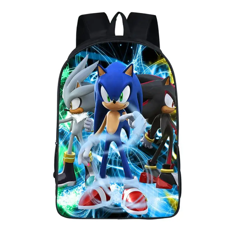 Sonic 14 16-дюймовый шпилька рюкзаки с персонажами мультфильмов для детей Для мальчиков и девочек Марио Sonic зубная щётка бум книжная сумка рюкзак для учеников начальной школы; школьная сумка Mochila - Цвет: Sonic 14