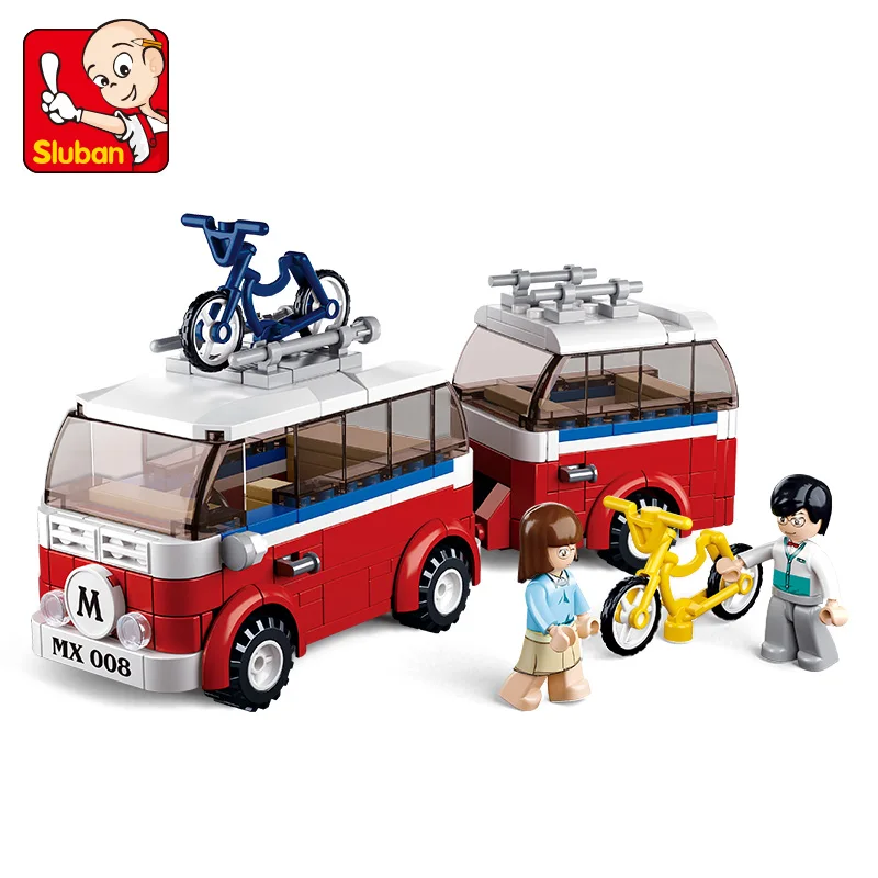 Sluban Building Block город баня и Lemey's Camper 324 шт. Развивающие игрушки Кирпичи мальчик подарок-нет розничной коробка