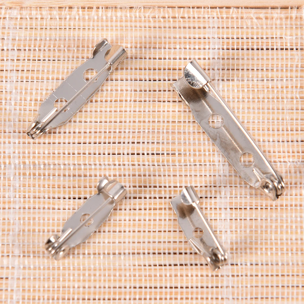20pcs/lot Brooch Base White K Tone Iron MetalBack Bar Pins Findings Jewelry Making Handmade DIY Gifts For Women Men