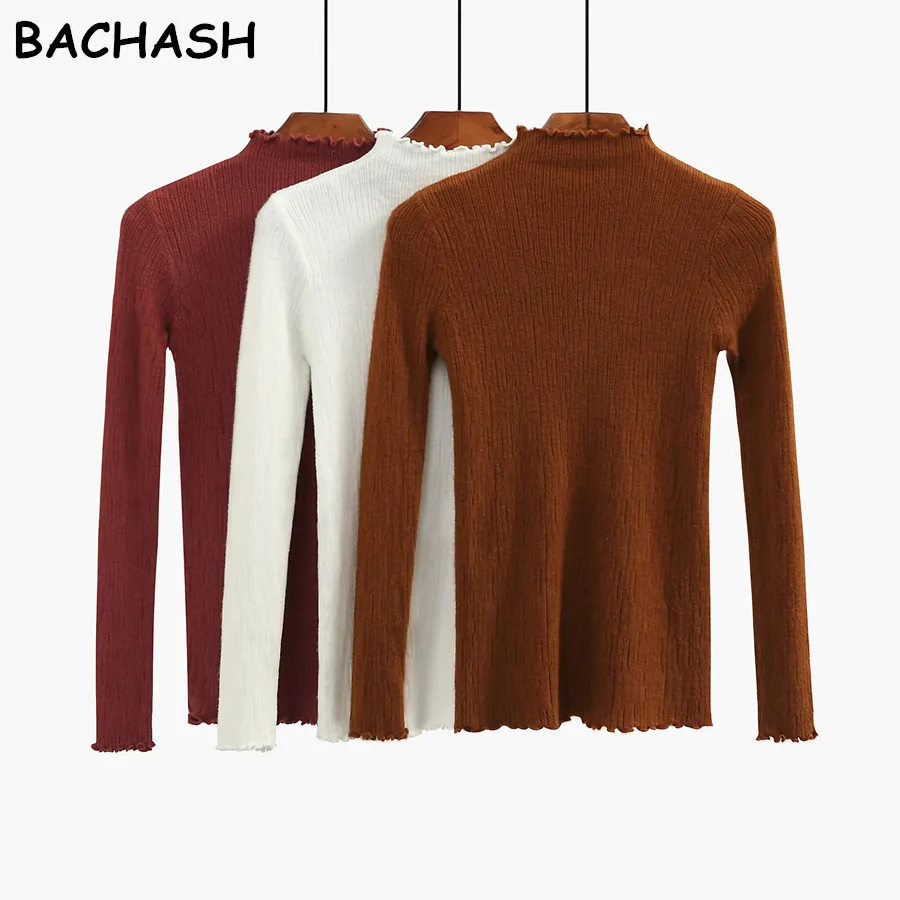 BACHASH свитер рубашка Для женщин джемпер 2019 весна свитер с длинным рукавом женские трикотажные изделия Женский пуловер 7 цветов тонкий свитер