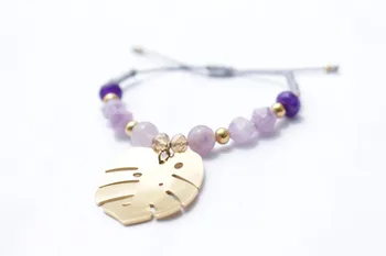 

Natural Lavender Stone Beads Bracelet, Handmade Bracelet, Lavender Purple, Romantic Beautiful Beaded Gift For Women