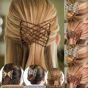 

1Pc Maigc Hair Comb Flexible Butterfly Hair Clip Magic Elastic Hair Comb Woman Elastic Magic DIY Toll Vintage Headband