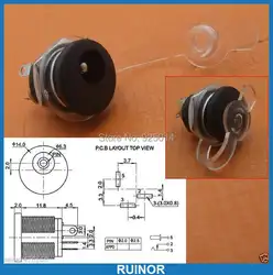 10 шт. Водонепроницаемый пластик 5.5 мм x 2.1 мм гнездо DC монтажа Мощность Зарядные устройства гайка-022