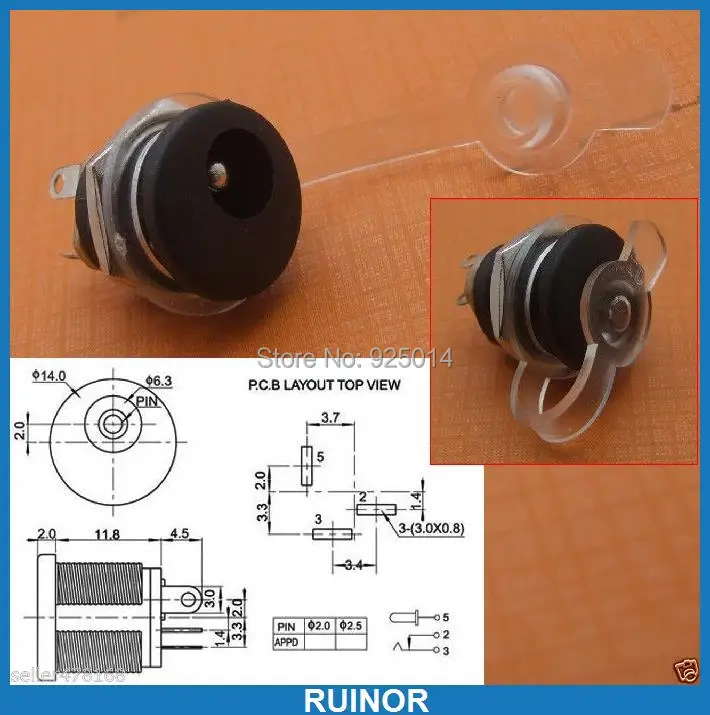 

10PC Waterproof plastic 5.5mm X 2.1mm DC socket mounting Power Chargers Nut -022