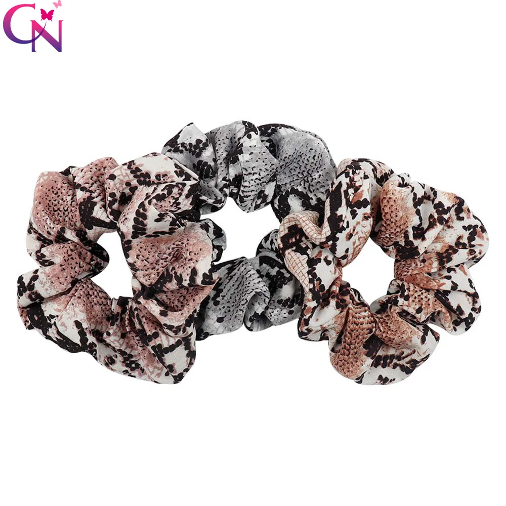 

CN Hair Accessories Snake Skin Scrunchies Headband Women Girls Stretch Ponytail Gum For Hair Rubber Bands Elastic Hairbands