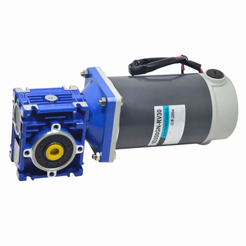 

worm self-locking DC geared motor,12V 24V 200W high torque positive and negative turn adjustable speed DC RV30 motor,J18200