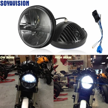 

7" Led Motorcycle Headlight Headlamp Motor Lamp LED H4 Hi-Lo Beam Motorbike Lamp for Harley Yamaha V-star 650 1100 Road Star
