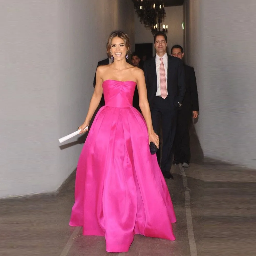 

Modest Long Formal Dresses Elegant Off Shoulder Fuchsia Long Prom Party Gowns for Evening Wear Robe De Soiree 2019 Plus Size