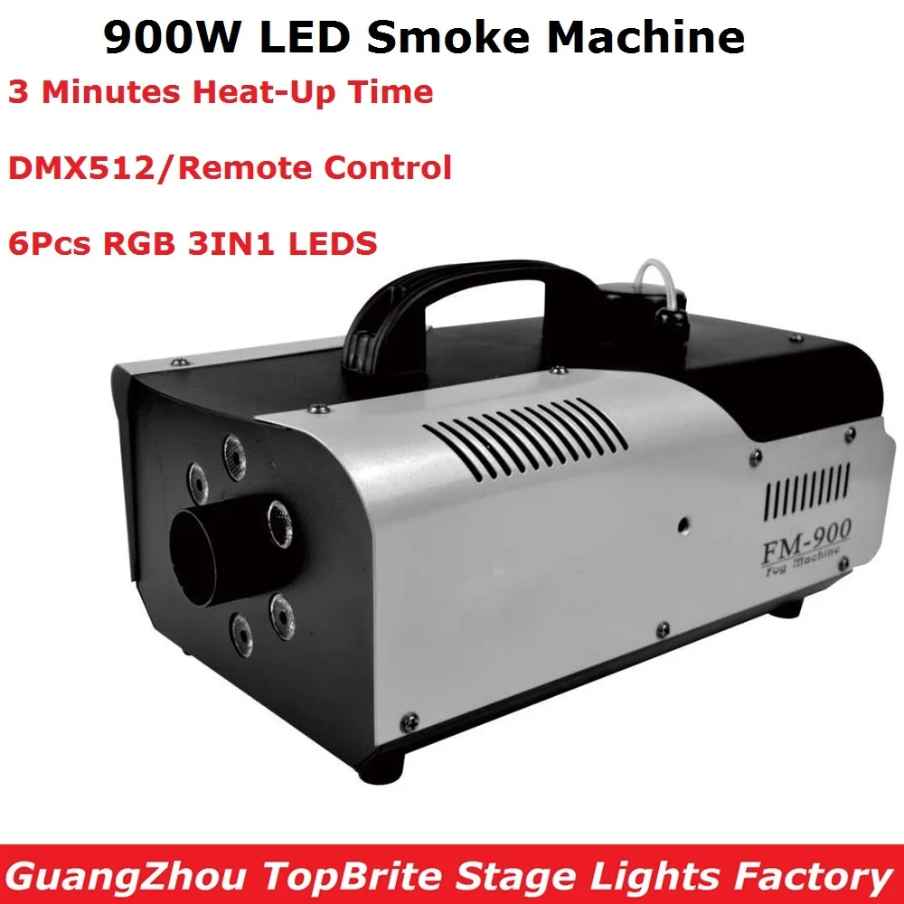 

DMX / Remote Control LED 900W Fog Machine DMX Stage Smoke Machine With 6Pcs RGB 3IN1 LEDS LED Smoke Ejector LED DJ Party Machine