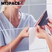 Mtspace 9 шт./компл. зеркальные настенные наклейки настенные Self-клейкие плитки зеркальные наклейки 3D зеркальный настенный художественный Декор для дома Наклейка на стену