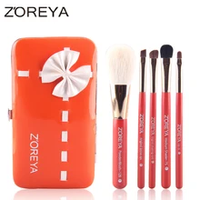 ZOREYA Brand 5pcs Goat Hair Mini Makeup Brush Set Soft Cosmetic Tool Pincel Maquiagem Free Shipping