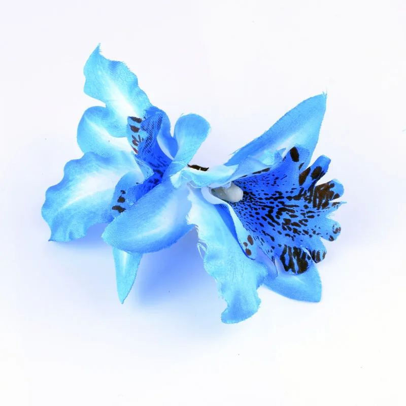 Заколки для волос с цветком орхидеи заколка для волос DIY головной убор аксессуары для волос для невесты Свадебные аксессуары для пляжа - Цвет: Синий