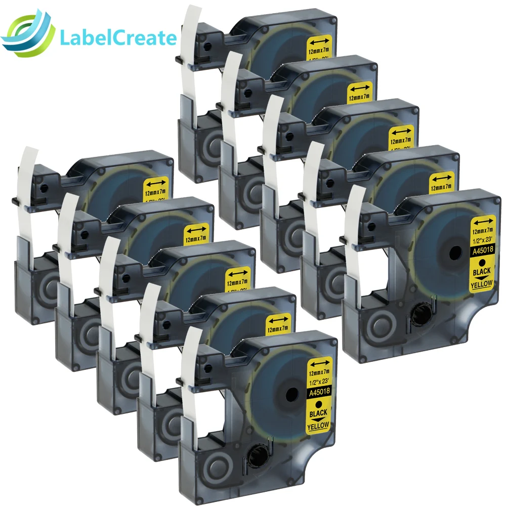 Buy 10 Packs 45018 Compatible DYMO D1 Label Tapes