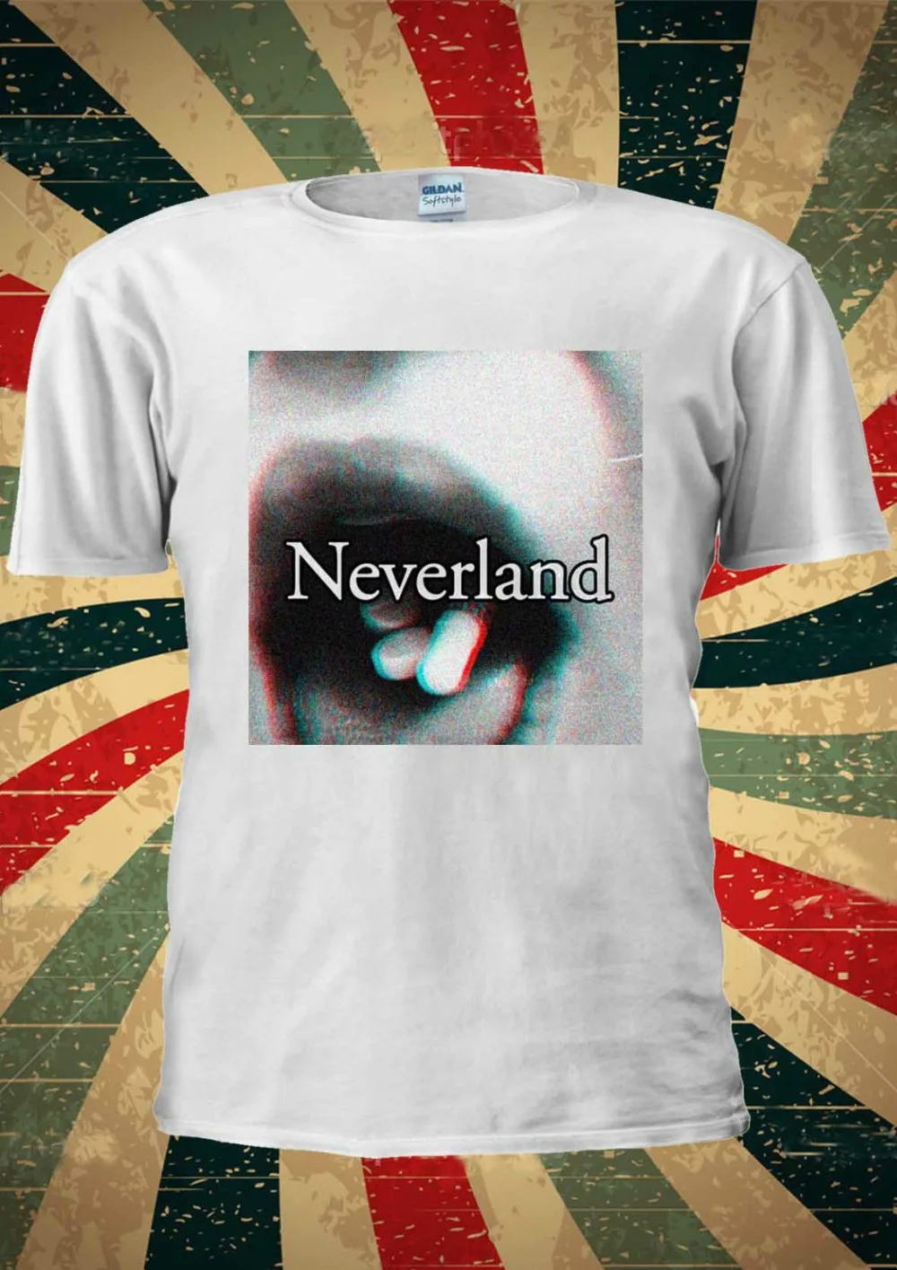 Мужская футболка с неоновым принтом To Neverland Drug Ecstasy Mouth Tumblr новинка 2019 | одежда