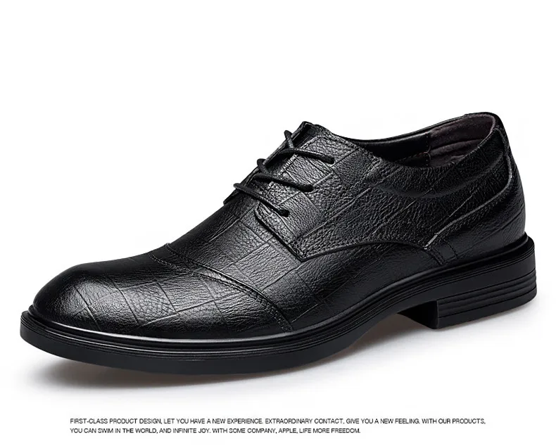 Genuine Leather Shoes Men Cow Leather Casual Shoes Male Bussiness High Quality Mens Flats Lace-Up Man Footwear Walkerpeak