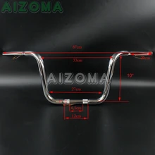 1" Rise хром 1-1/4" Руль для Harley Softail Bad Boy FXST FLST FXSTS поплавок чоппер мотоцикл пользовательские Ape вешалка