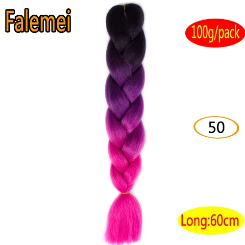 #24 FALEMEI Омбре плетение волос для вязания крючком Твист коса 24inch100/шт высокая температура провода синтетические два тона афро джамбо коса волос - Цвет: #24