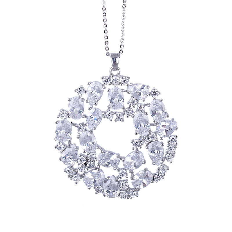 

2015 NEW design pendant white GOLD necklace jewelry ,AAA CZ necklace jewelry GLD0667