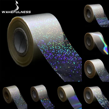 

1Roll Holographic Starry Sky Nail Foils Transparent Laser Point Nail Art Transfer Stickers Decals Manicure Decorations