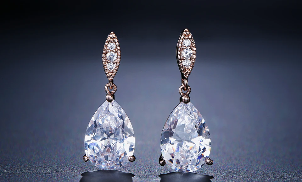 Модные серьги-капли с кристаллами циркония ZAKOL,, свадебные украшения для женщин, FSEP2040