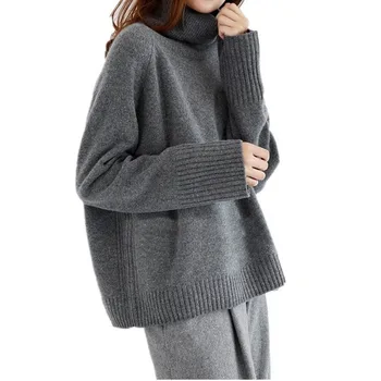 

2019 Women Autumn Winter Pullover Knit Turtleneck Sweaters Thick Warm Female Casual Pull Jumper Bottoming Sweater Black Tops L6