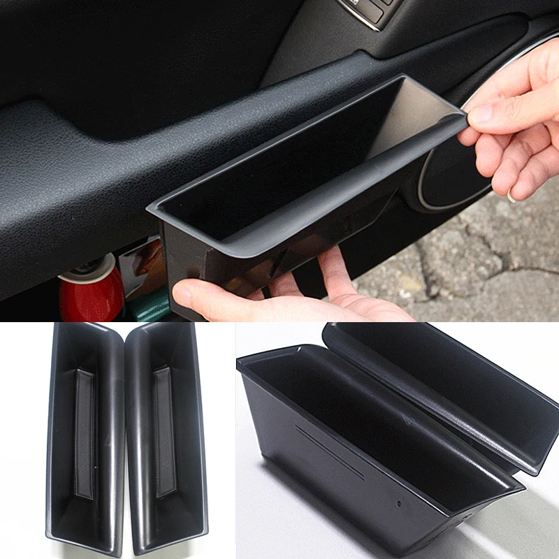 

2 pieces Front Door Handle Storage Box For Mercedes Benz C class W204 2008-2014 Container Holder Tray Car Organizer Accessories