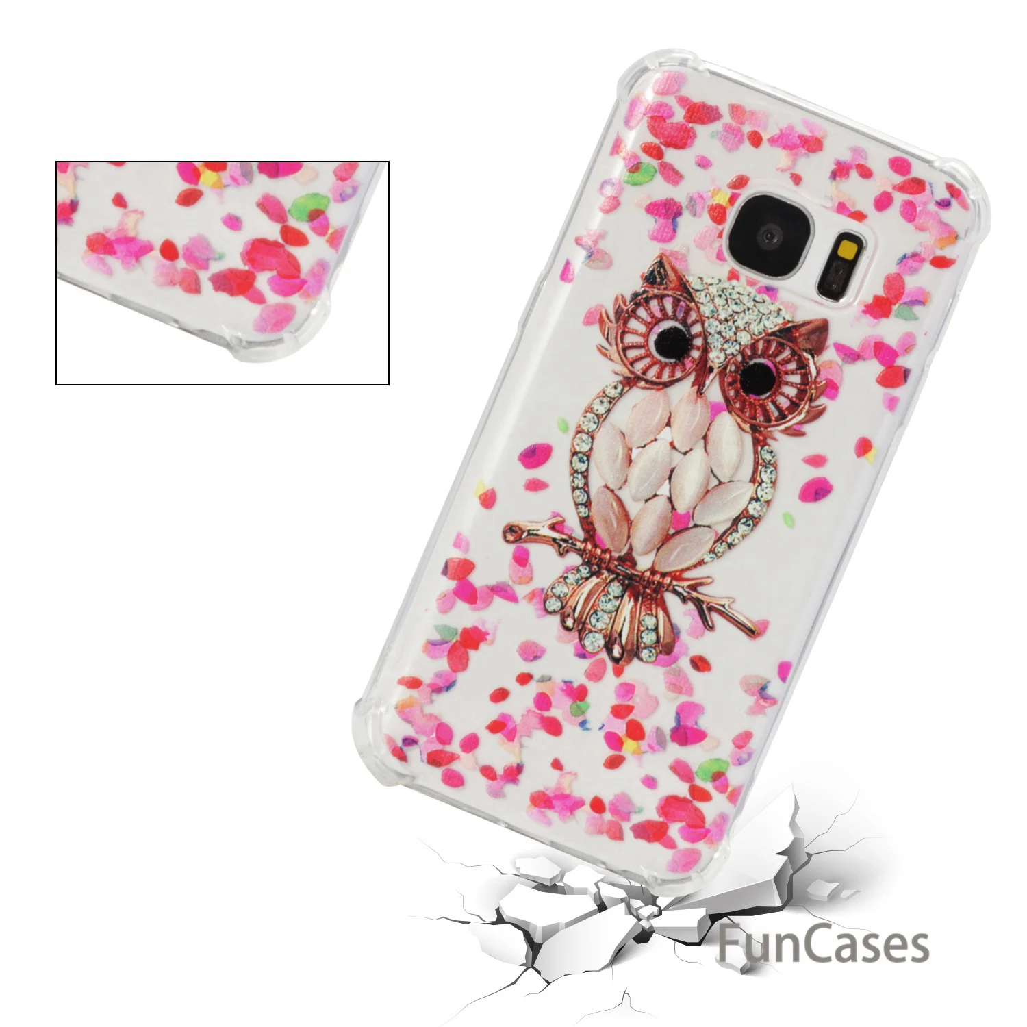 Owl Phone Case sFor Estuche Samsung S7 Soft TPU Phone Case Kryty Glitter Phone Accessory For Samsung Galaxy S7 Casa Aksesuar Tok