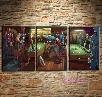 

Avengers Captain America Billiards 3 Pieces Canvas Painting Print Living Room Home Decor Modern Wall Art Oil Painting