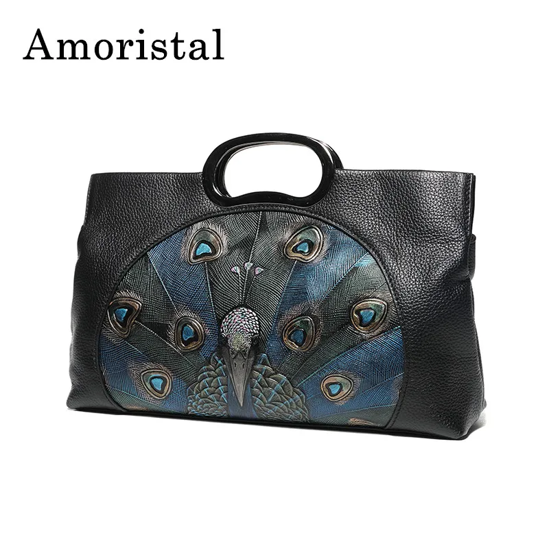 

Women's Hand Bags National Wind High Quality Genuine Leather Messenger Bag Leather Handbag Shoulder Bag Casual Clutch Bags B242
