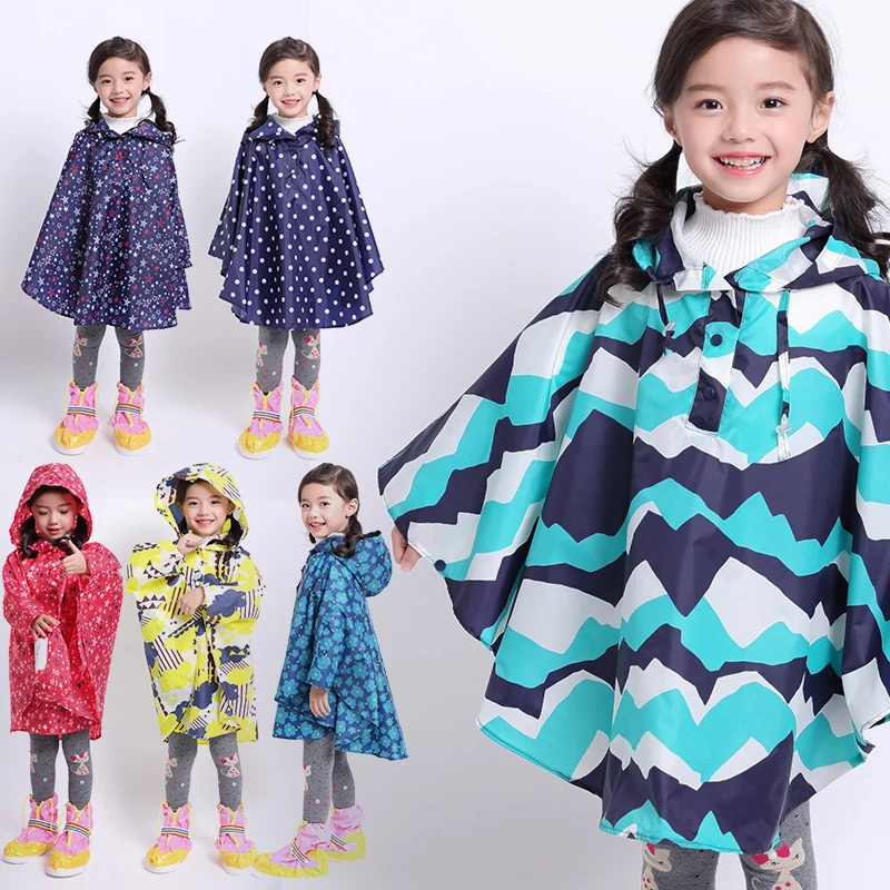 

FreeSmily Raincoat for Children Rain Coat Kids Cloak Type Rainwear Rain Coat Printed Poncho Kids Rainproof Student Rainsuit