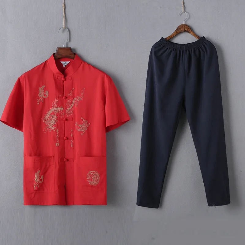 mens cotton linen kung fu shirt uniform black uniforms traditional chinese clothing for men cotton hanfu tai chi tops pants