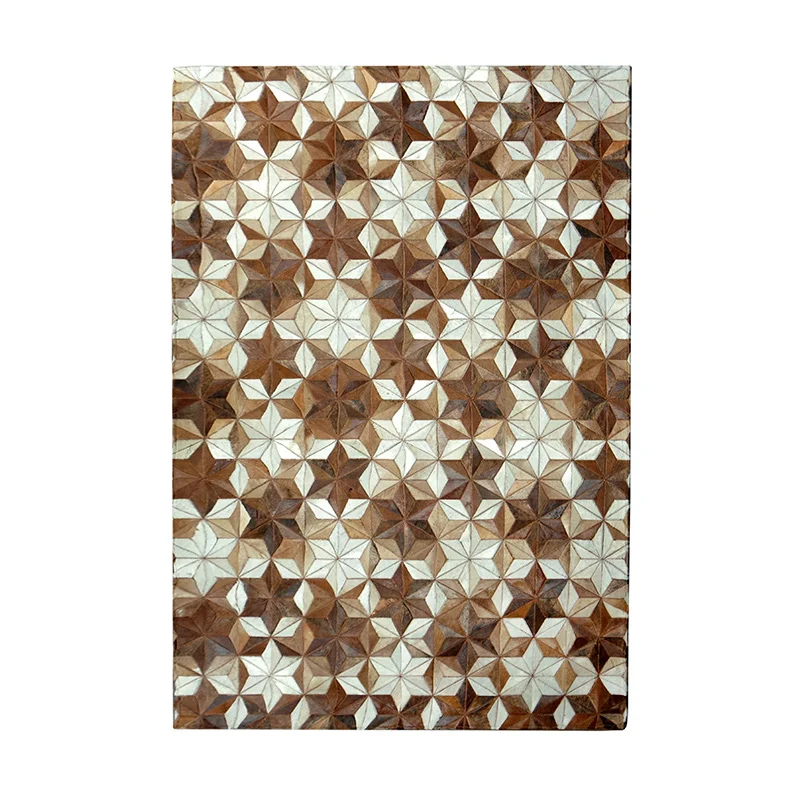Из натуральной яловой кожи лоскутное ковры для гостиная спальня Extra Large 200*300 см ручной работы натуральный