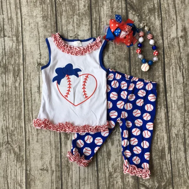 kids Baseball season clothes baby girls HEART baseball clothing girls