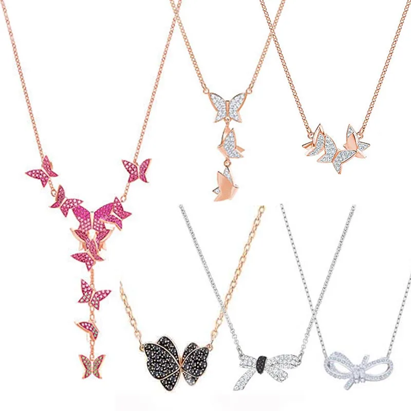 

SERVICE YOU Fashion 100% Sterling Silver Original 1:1 High Quality LIFELONG BOW Necklace Women Jewelry Free Mail